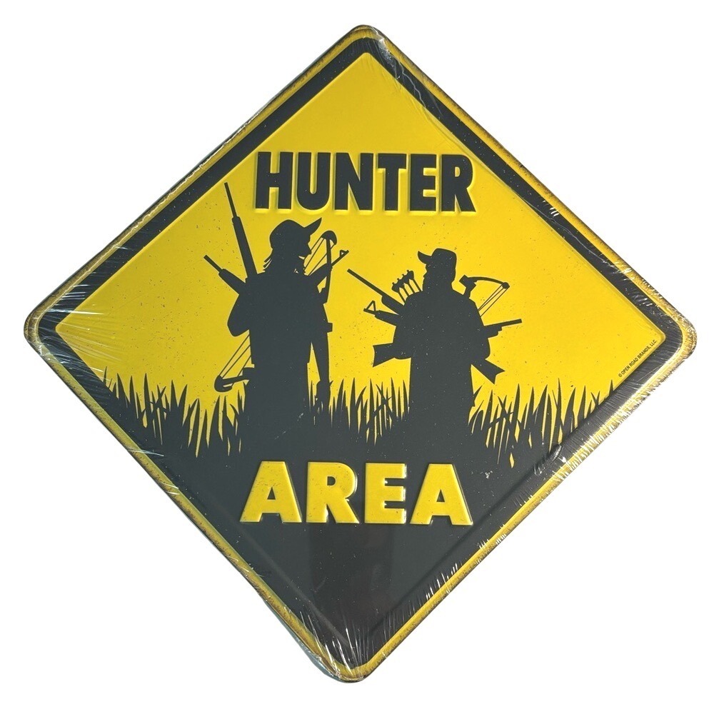 Open Road HUNTER AREA Metal Sign 11.5" x 11.5" New w Tags Remember Fathers Day!